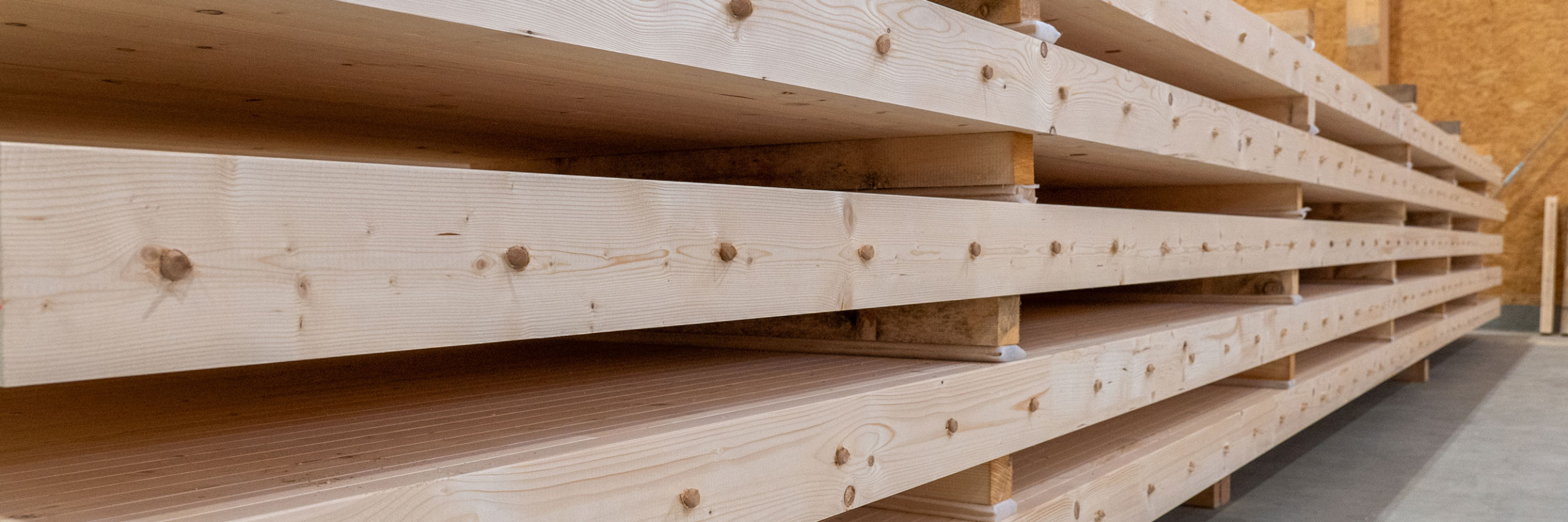STRATTURA Naturholzdecken, Gedübelter Brettstapel